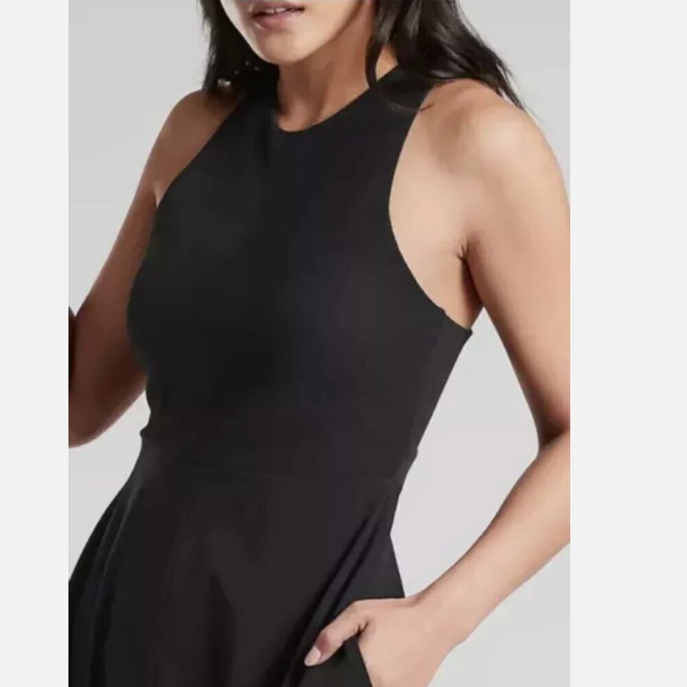 NWT Athleta Winona Midi Support Dress Women's XLT Black Fit & Flare Athletic - Picture 5 of 16